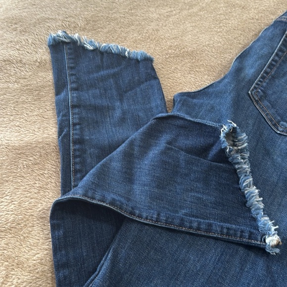 Joe's Jeans Dark Blue Cropped Fringe Denim Jeans - Picture 3 of 12